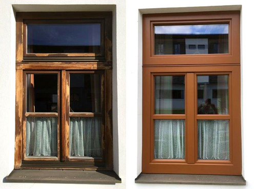 Holz­fenster­schutz­sytem aus Aluminium